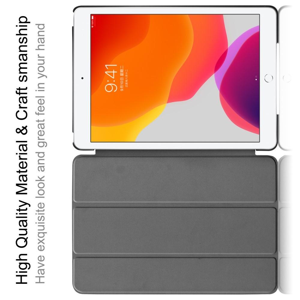 Двухсторонний Чехол Книжка для планшета iPad 10.2 2019 Искусственно Кожаный с Подставкой Голубой