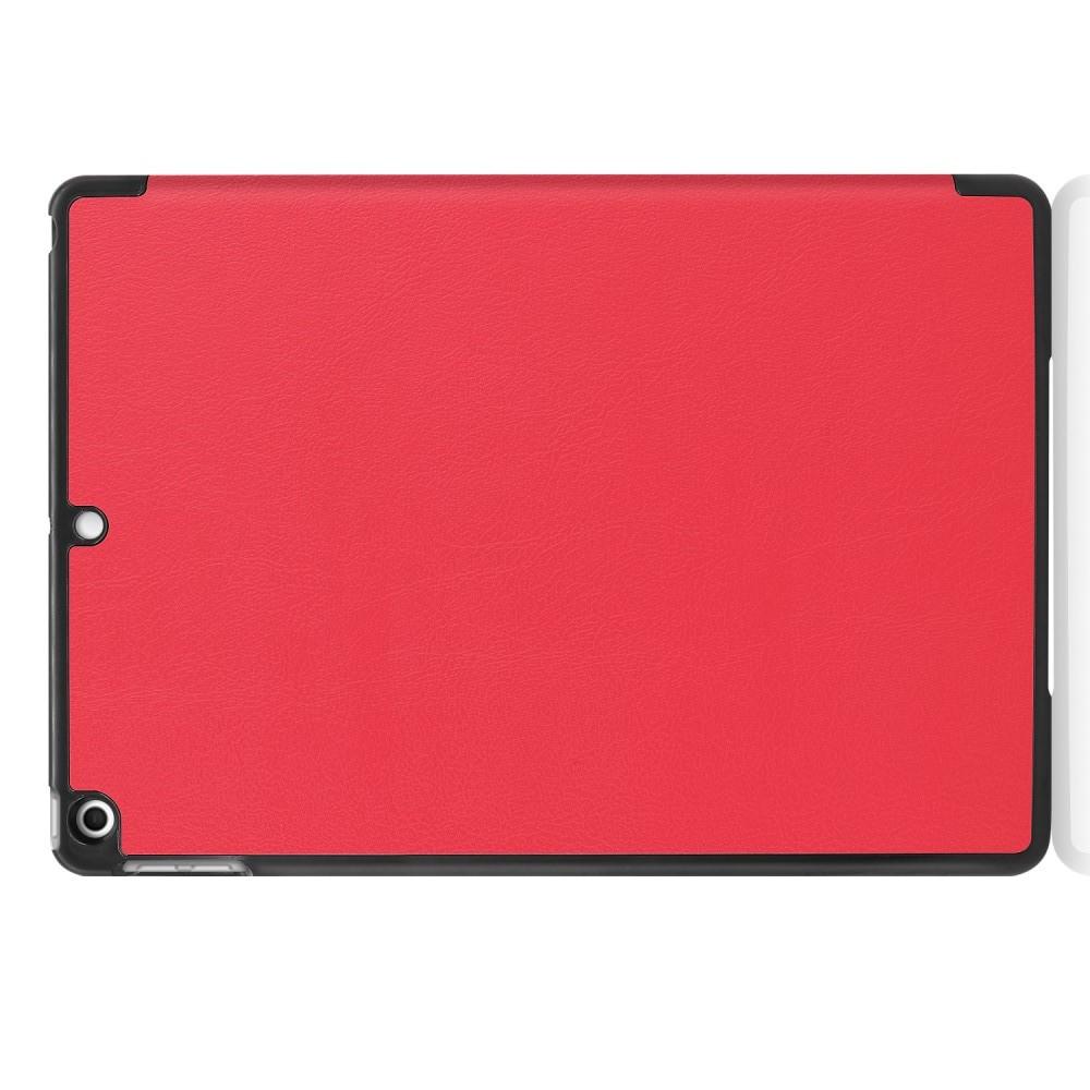 Двухсторонний Чехол Книжка для планшета iPad 10.2 2019 Искусственно Кожаный с Подставкой Красный