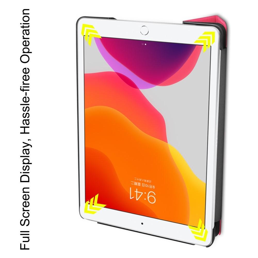 Двухсторонний Чехол Книжка для планшета iPad 10.2 2019 Искусственно Кожаный с Подставкой Розовый