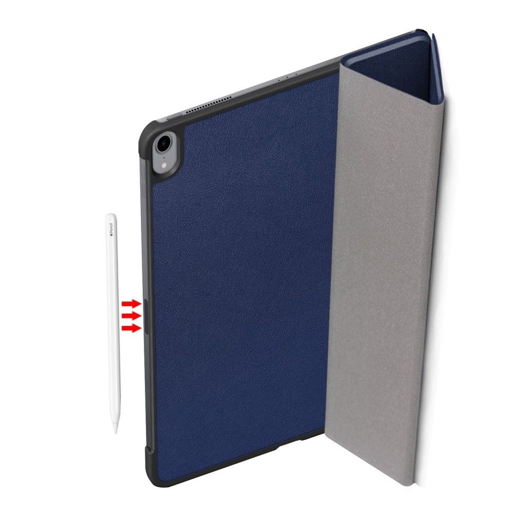 Двухсторонний Чехол Книжка для планшета iPad Air 2020 Искусственно Кожаный с Подставкой Синий