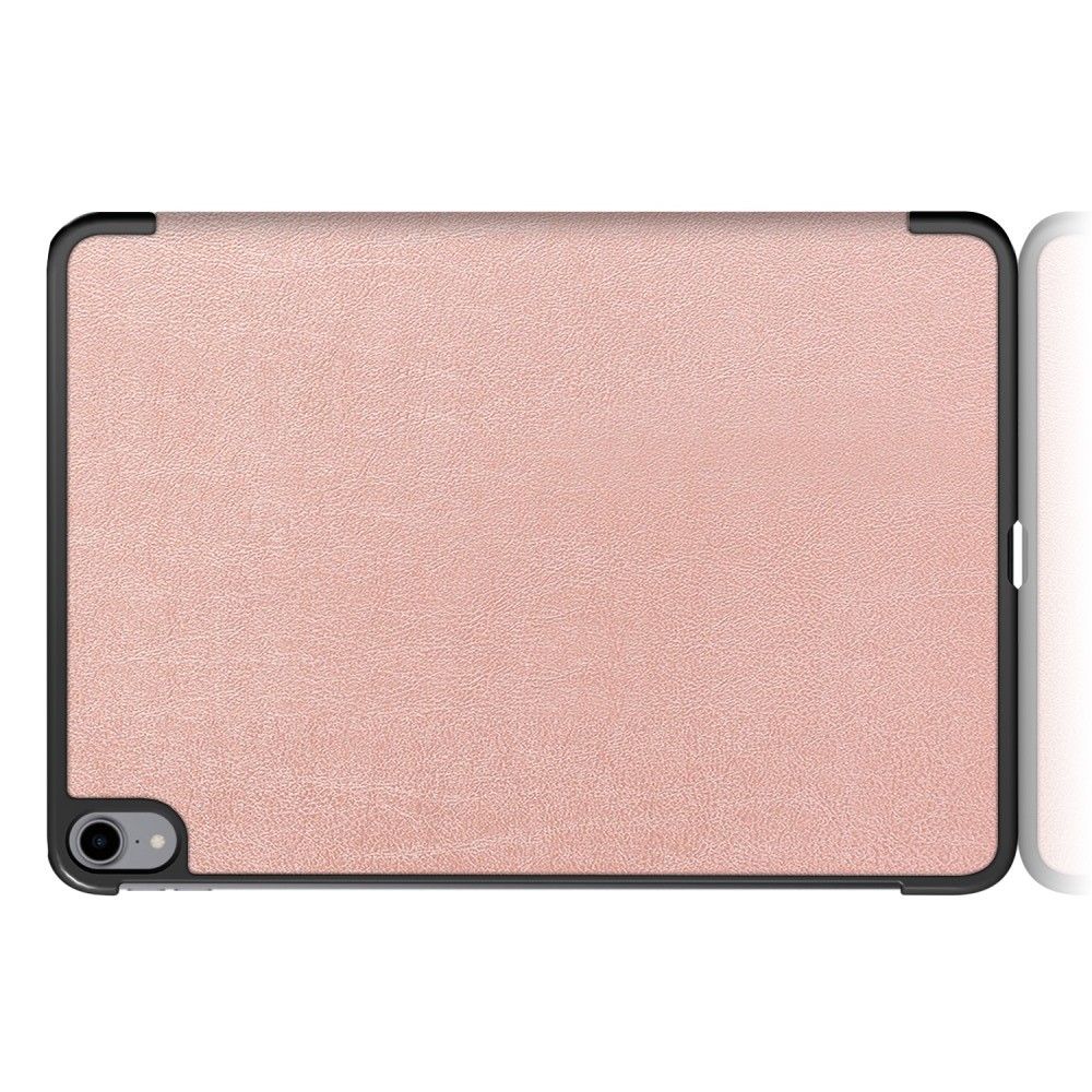 Двухсторонний Чехол Книжка для планшета iPad Air 2020 Искусственно Кожаный с Подставкой Светло Розовый