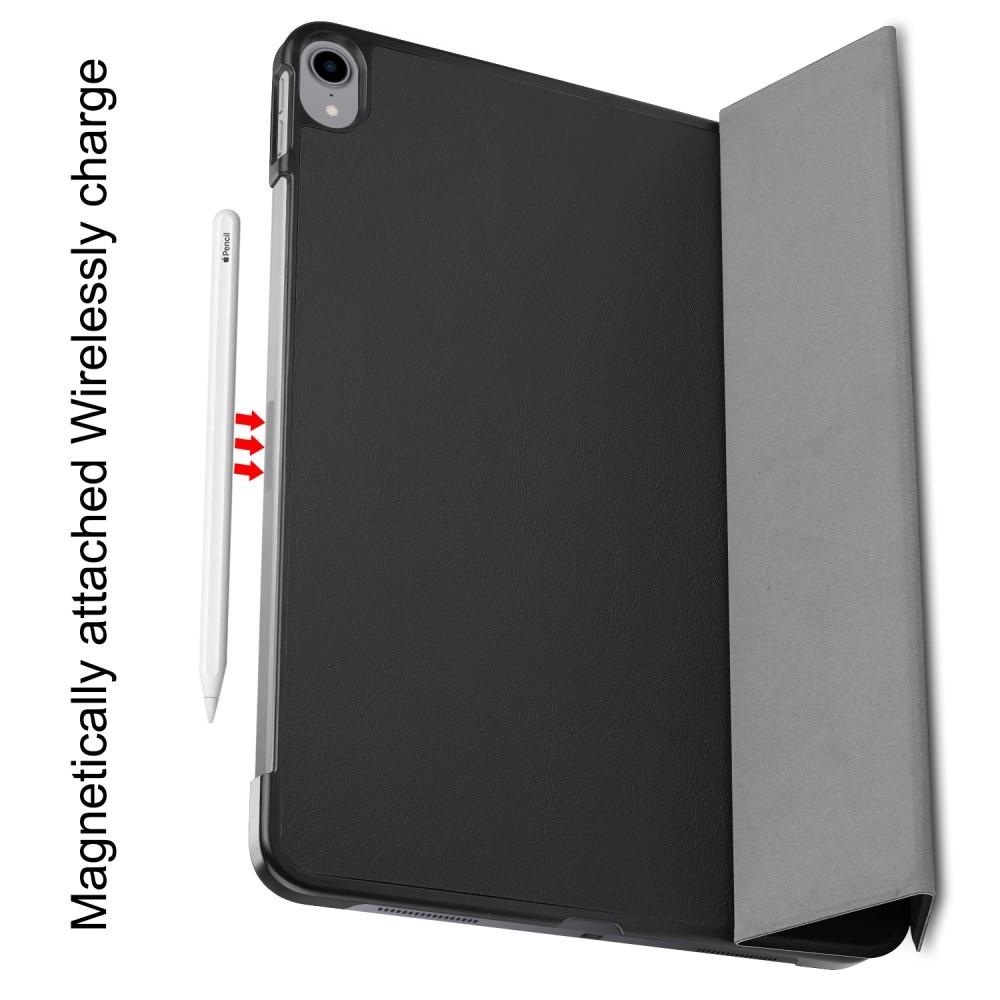 Двухсторонний Чехол Книжка для планшета iPad Pro 11 2018 Искусственно Кожаный с Подставкой Черный