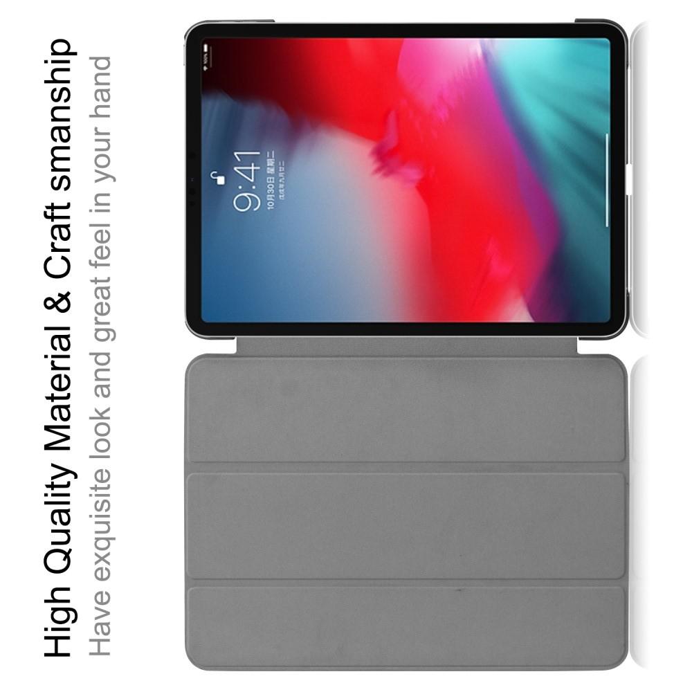 Двухсторонний Чехол Книжка для планшета iPad Pro 11 2018 Искусственно Кожаный с Подставкой Белый