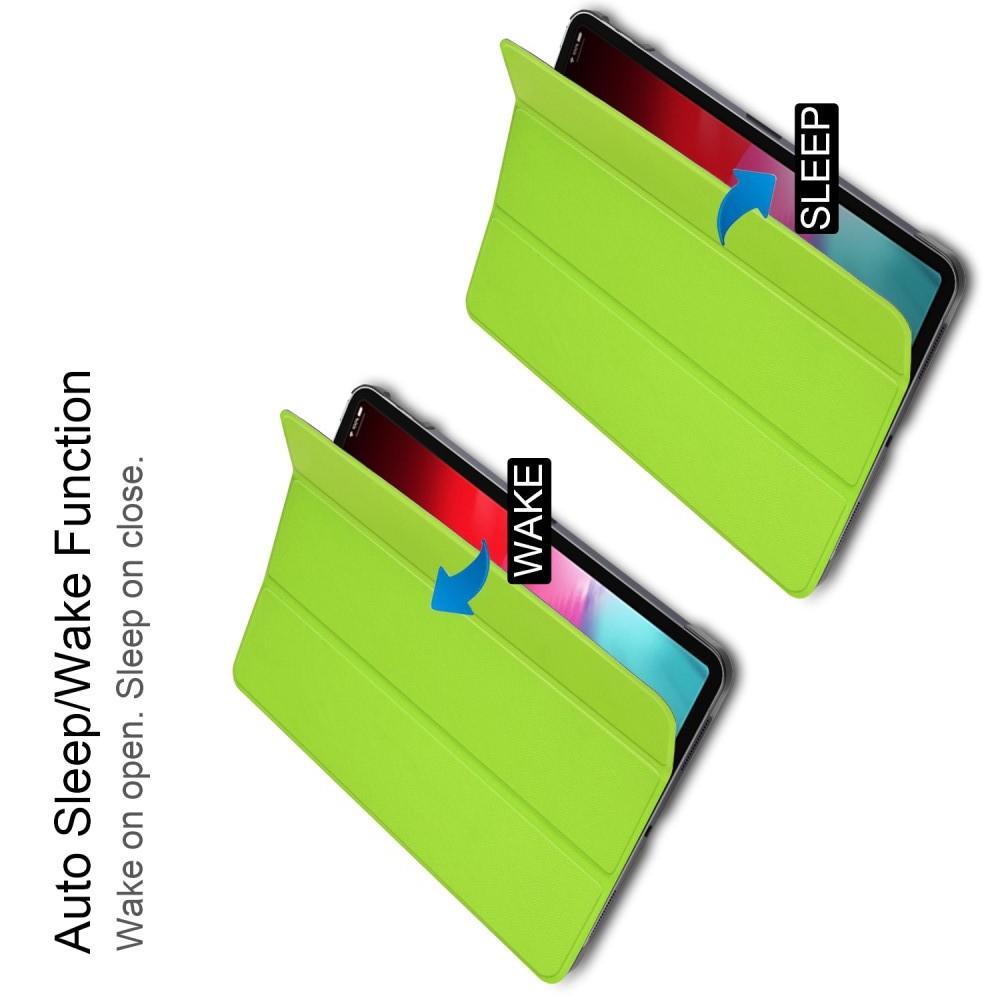 Двухсторонний Чехол Книжка для планшета iPad Pro 11 2018 Искусственно Кожаный с Подставкой Зеленый