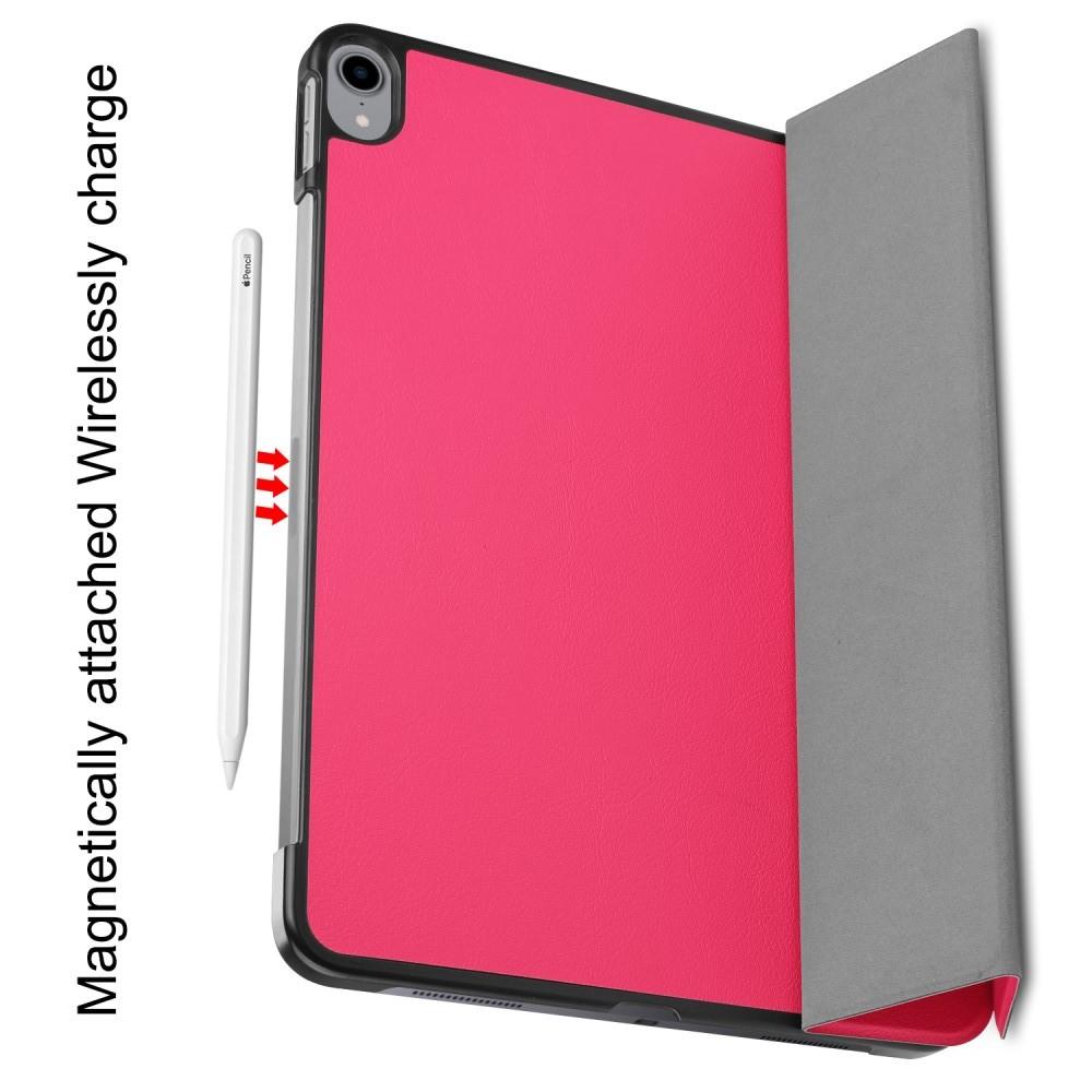 Двухсторонний Чехол Книжка для планшета iPad Pro 11 2018 Искусственно Кожаный с Подставкой Розовый