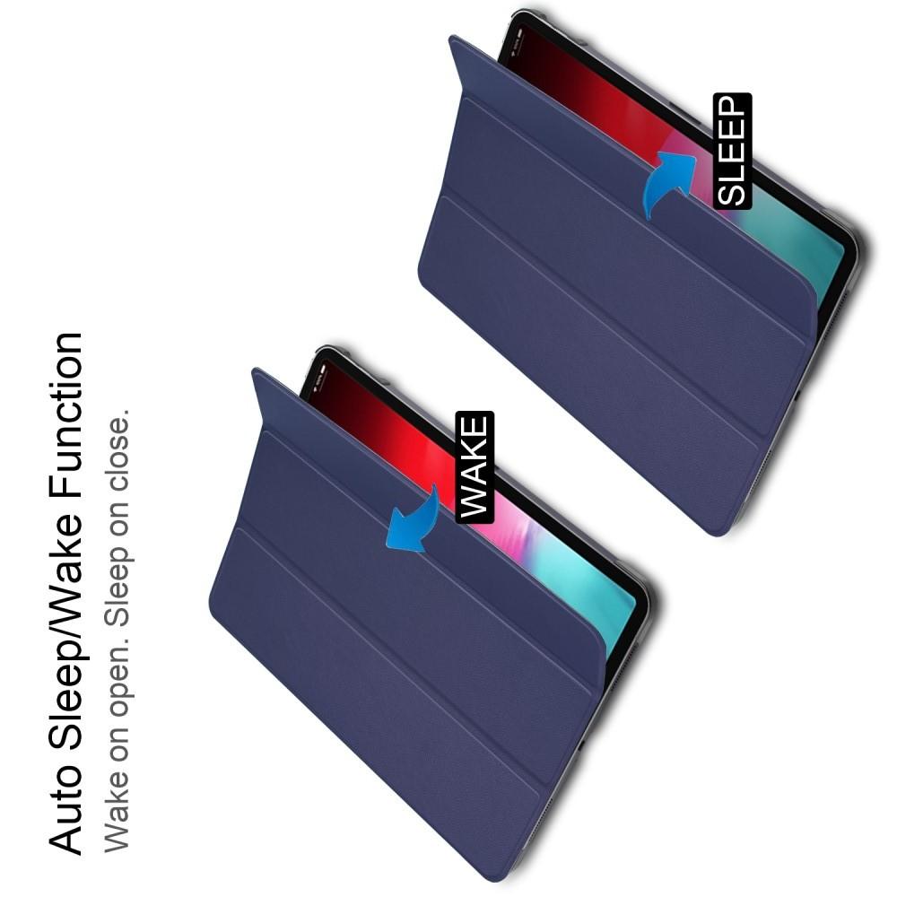 Двухсторонний Чехол Книжка для планшета iPad Pro 11 2018 Искусственно Кожаный с Подставкой Синий