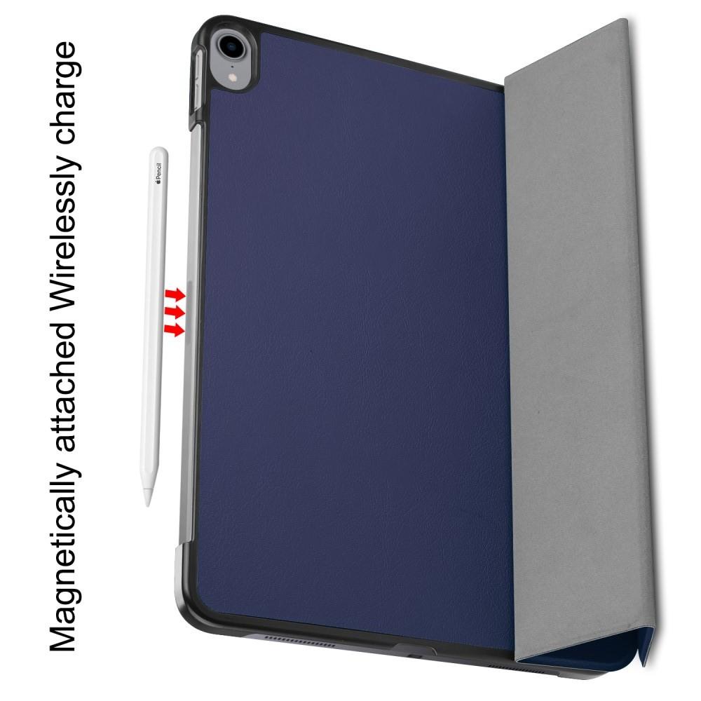 Двухсторонний Чехол Книжка для планшета iPad Pro 11 2018 Искусственно Кожаный с Подставкой Синий