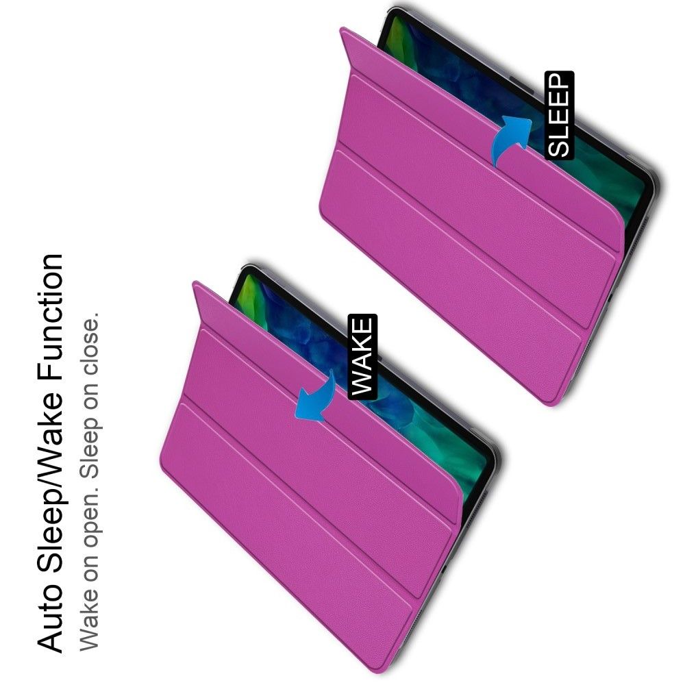 Двухсторонний Чехол Книжка для планшета iPad Pro 11 2020 Искусственно Кожаный с Подставкой Фиолетовый