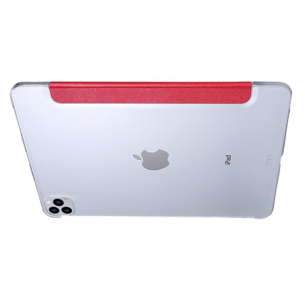 Двухсторонний Чехол Книжка для планшета iPad Pro 12.9 2020 Искусственно Кожаный с Подставкой Красный