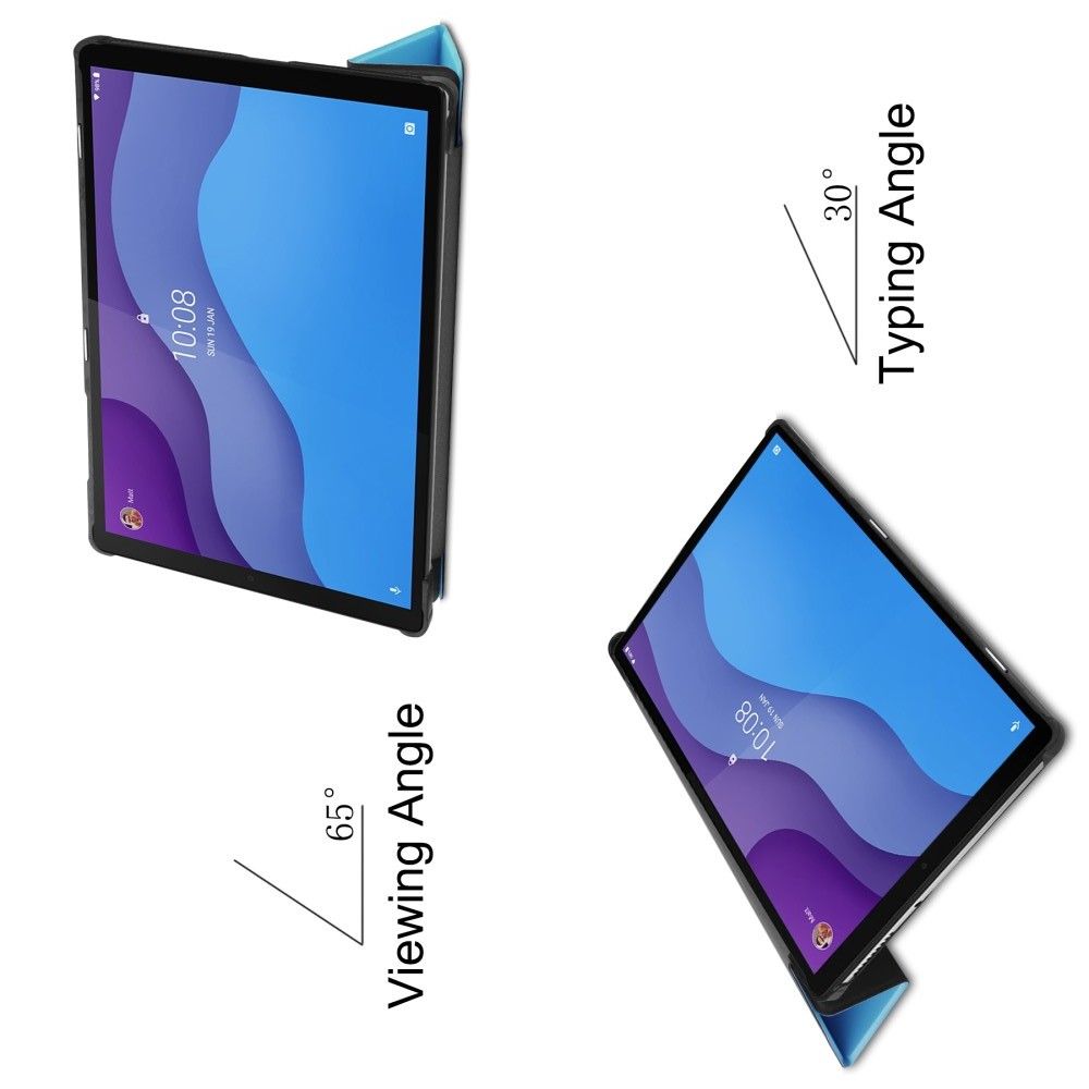 Двухсторонний Чехол Книжка для планшета Lenovo Tab M10 HD Gen 2 TB-X306F / TB-X306X Искусственно Кожаный с Подставкой Голубой
