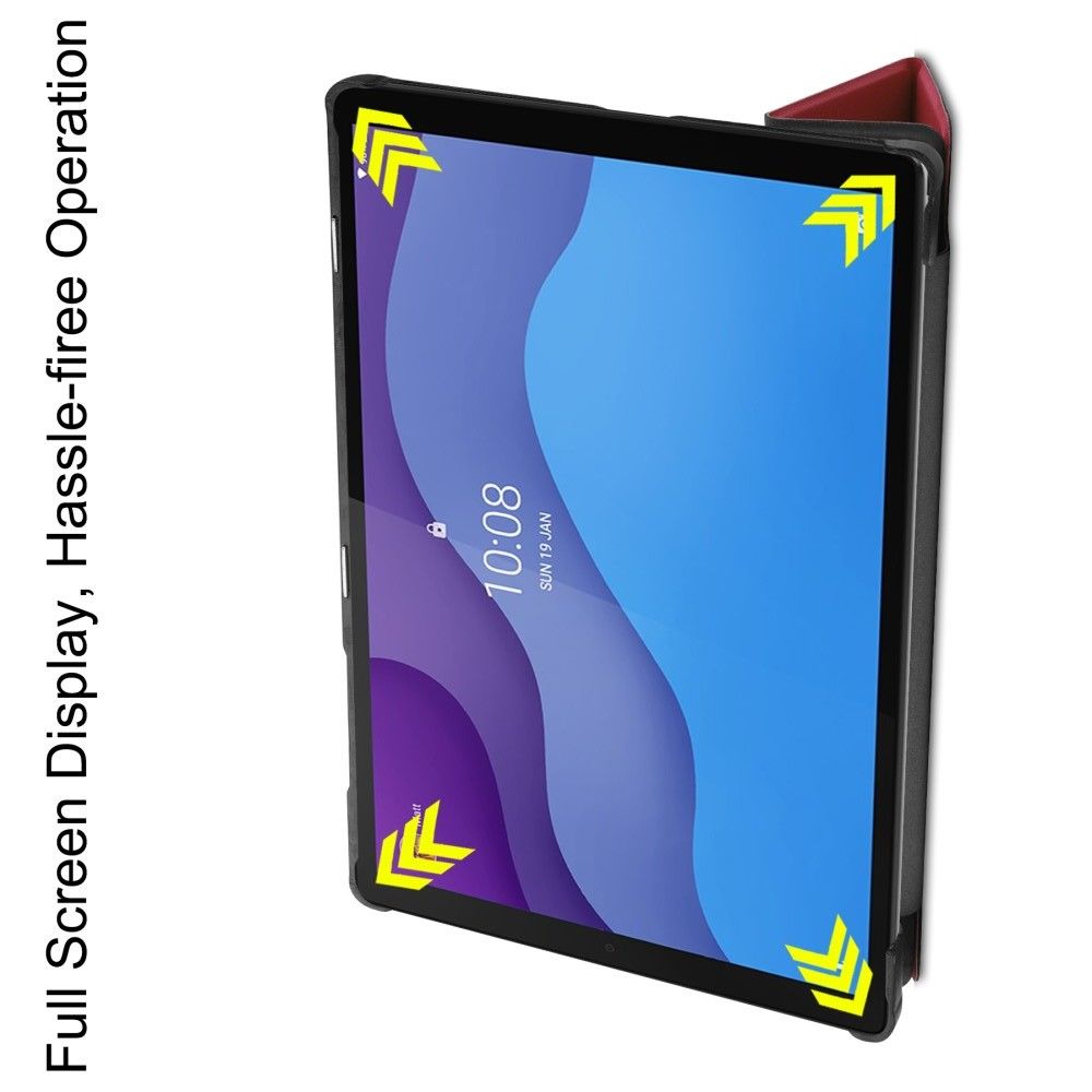 Двухсторонний Чехол Книжка для планшета Lenovo Tab M10 HD Gen 2 TB-X306F / TB-X306X Искусственно Кожаный с Подставкой Коричневый