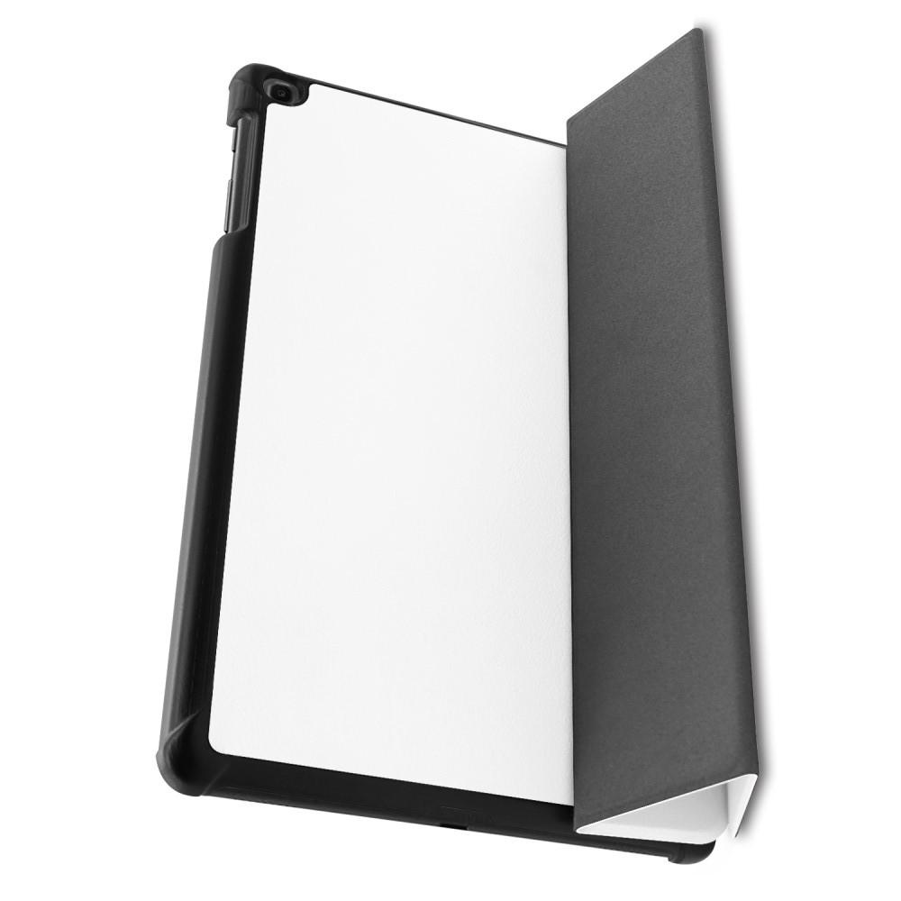 Двухсторонний Чехол Книжка для планшета Samsung Galaxy TAB A 10.1 2019 SM-T515 SM-T510 Искусственно Кожаный с Подставкой Белый