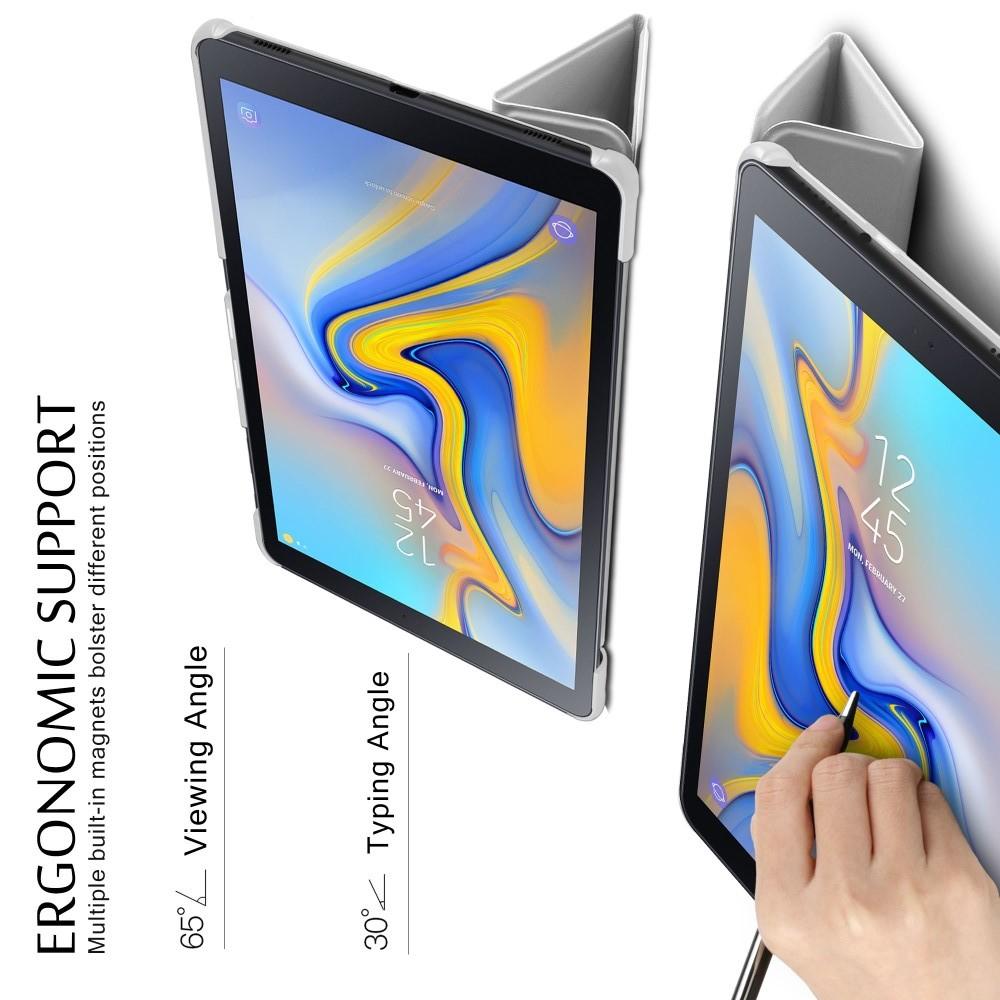 Двухсторонний Чехол Книжка для планшета Samsung Galaxy Tab A 10.5 SM-T595 SM-T590 Искусственно Кожаный с Подставкой Белый