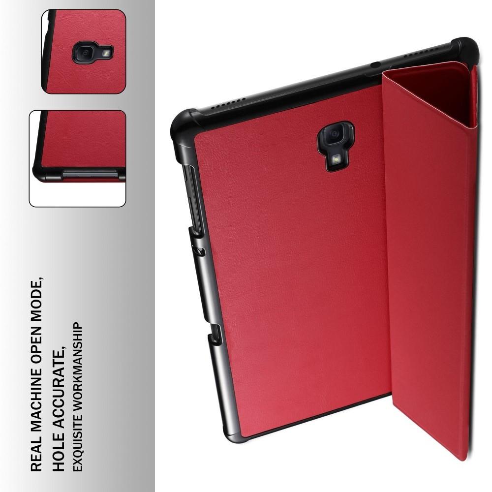 Двухсторонний Чехол Книжка для планшета Samsung Galaxy Tab A 10.5 SM-T595 SM-T590 Искусственно Кожаный с Подставкой Красный