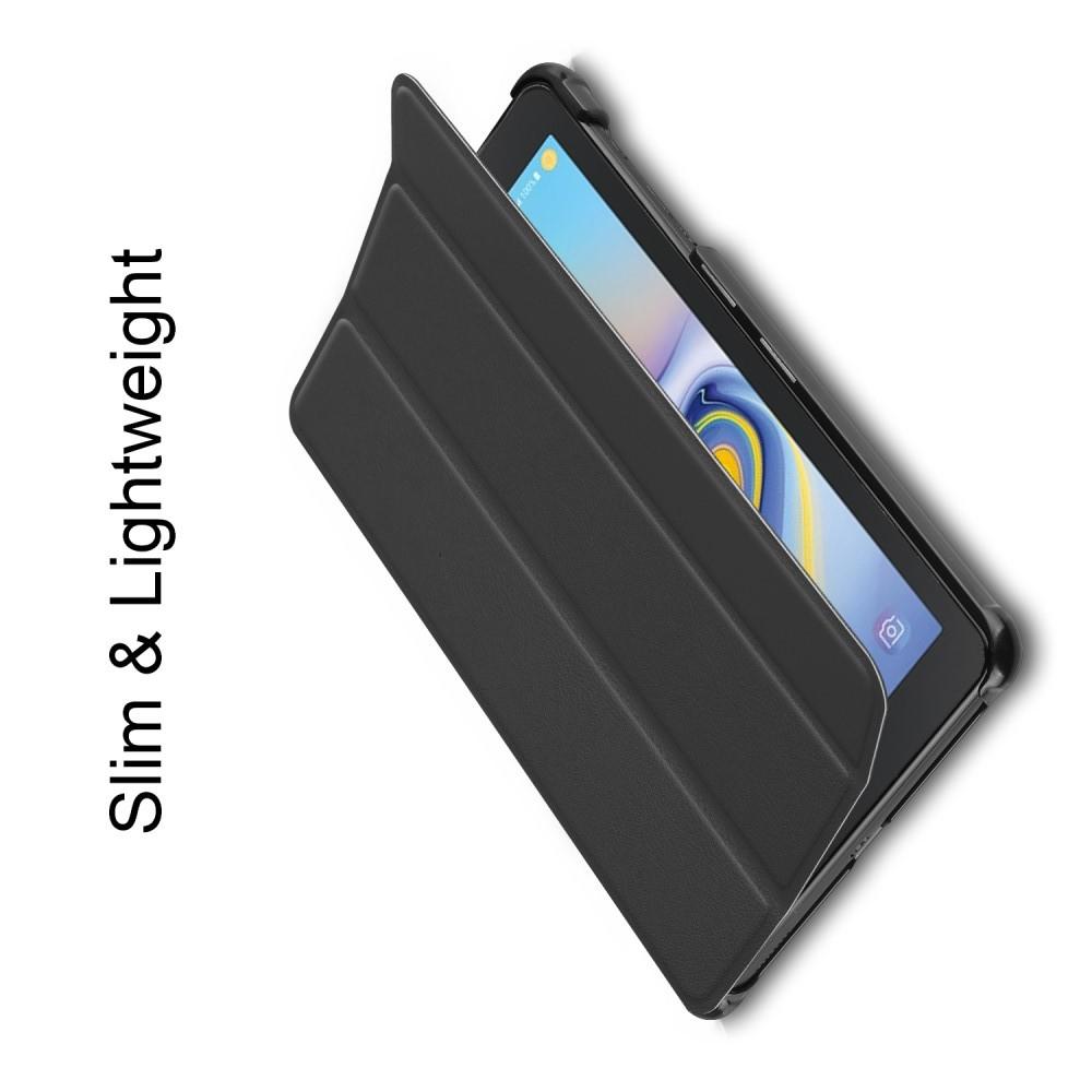 Двухсторонний Чехол Книжка для планшета Samsung Galaxy Tab A 8.0 2018 SM-T387 Искусственно Кожаный с Подставкой Черный