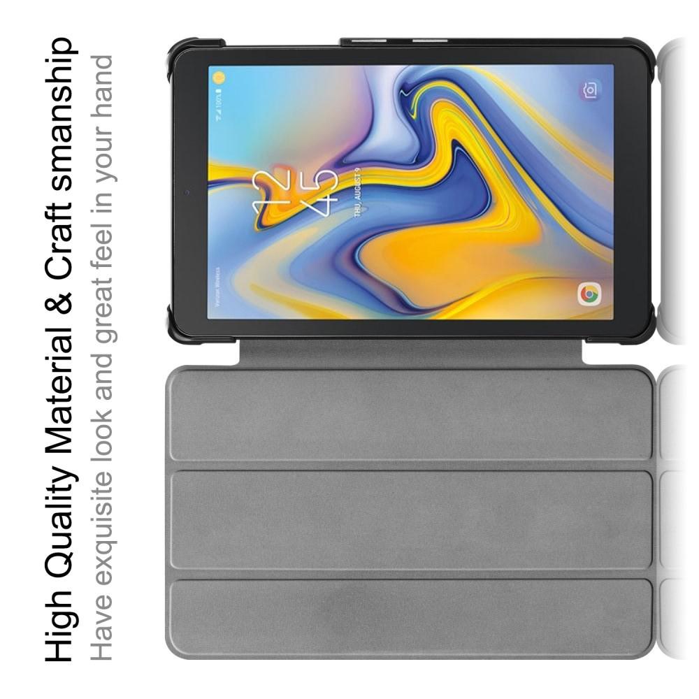 Двухсторонний Чехол Книжка для планшета Samsung Galaxy Tab A 8.0 2018 SM-T387 Искусственно Кожаный с Подставкой Черный