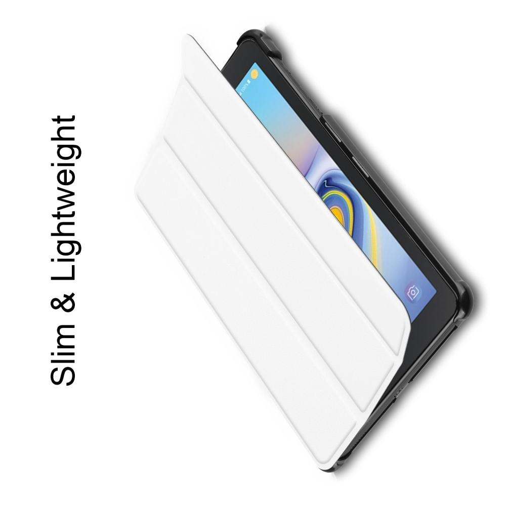 Двухсторонний Чехол Книжка для планшета Samsung Galaxy Tab A 8.0 2018 SM-T387 Искусственно Кожаный с Подставкой Белый