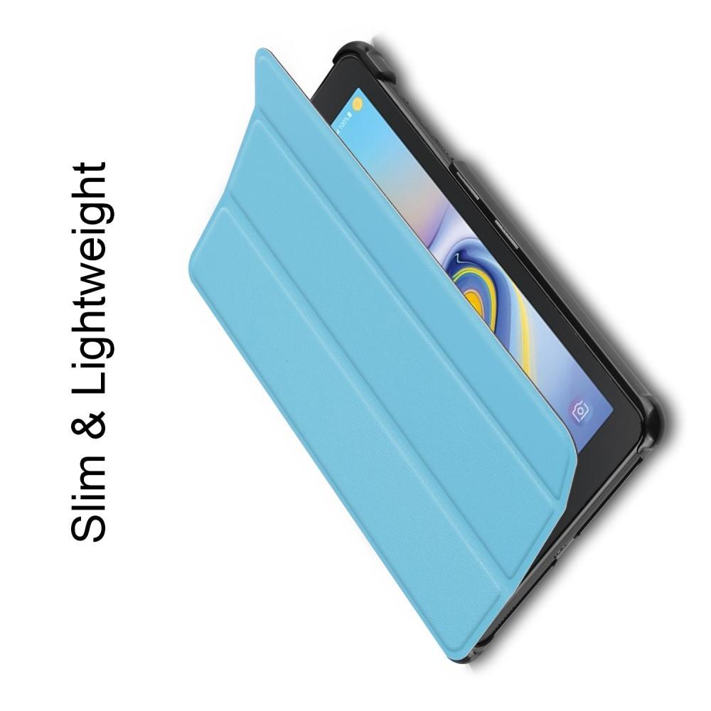 Двухсторонний Чехол Книжка для планшета Samsung Galaxy Tab A 8.0 2018 SM-T387 Искусственно Кожаный с Подставкой Голубой