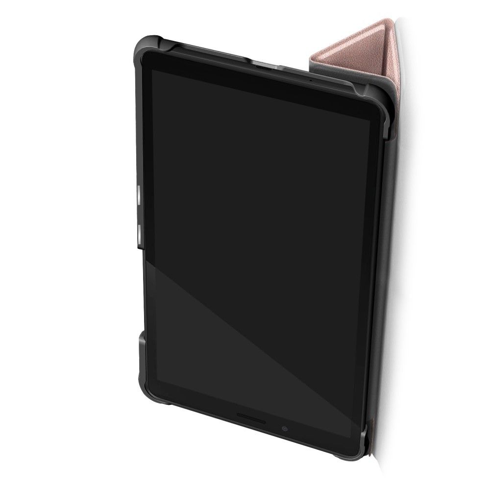 Двухсторонний Чехол Книжка для планшета Samsung Galaxy Tab A7 10.4 2020 SM-T505 Искусственно Кожаный с Подставкой Розовое Золото