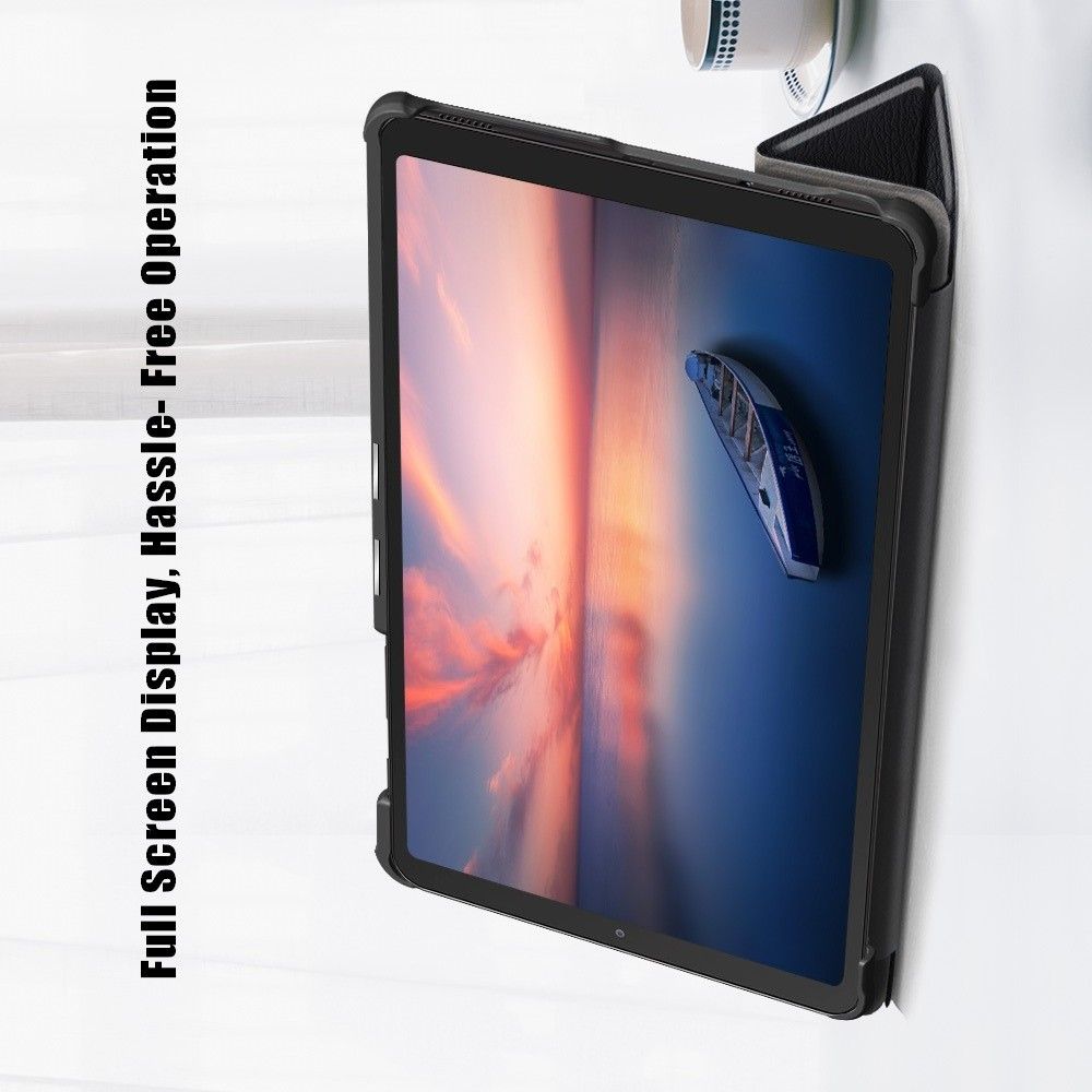 Двухсторонний Чехол Книжка для планшета Samsung Galaxy Tab A7 Lite Искусственно Кожаный с Подставкой Черный