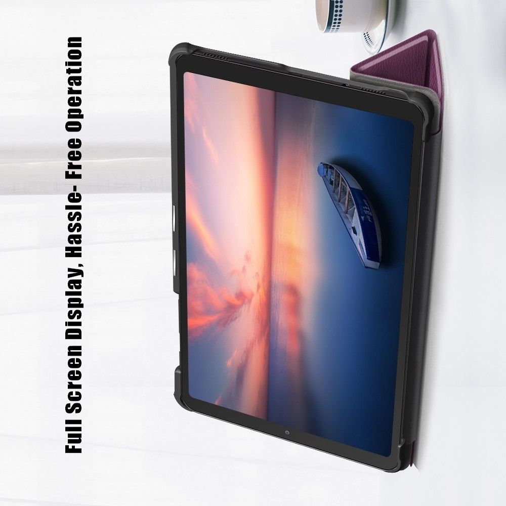 Двухсторонний Чехол Книжка для планшета Samsung Galaxy Tab A7 Lite Искусственно Кожаный с Подставкой Фиолетовый