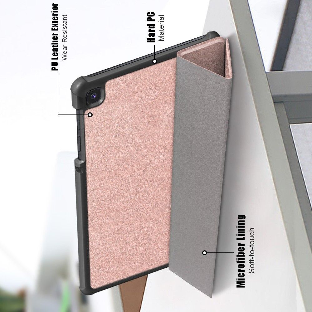 Двухсторонний Чехол Книжка для планшета Samsung Galaxy Tab A7 Lite Искусственно Кожаный с Подставкой Розовый