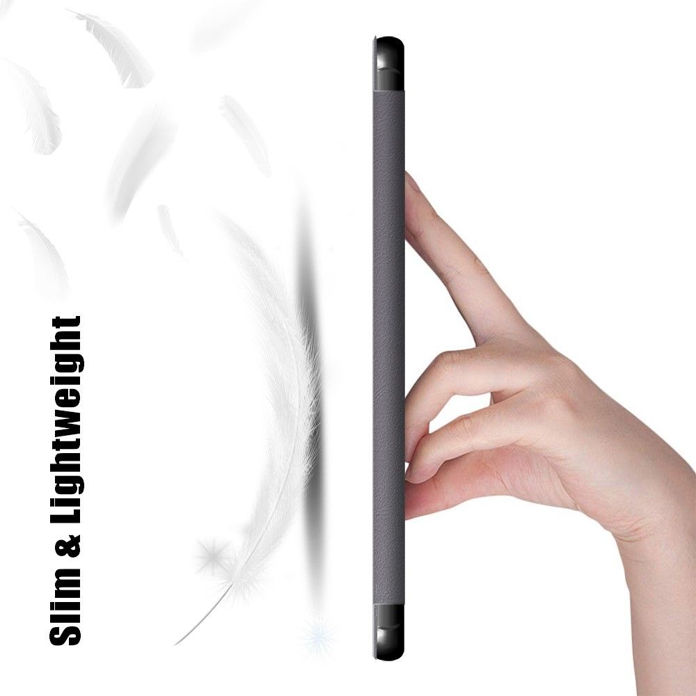 Двухсторонний Чехол Книжка для планшета Samsung Galaxy Tab A7 Lite Искусственно Кожаный с Подставкой Серый