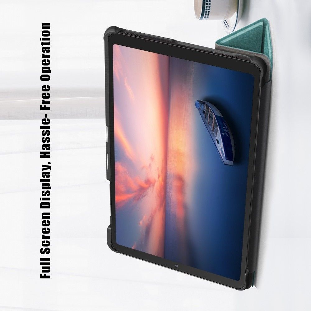 Двухсторонний Чехол Книжка для планшета Samsung Galaxy Tab A7 Lite Искусственно Кожаный с Подставкой Зеленый
