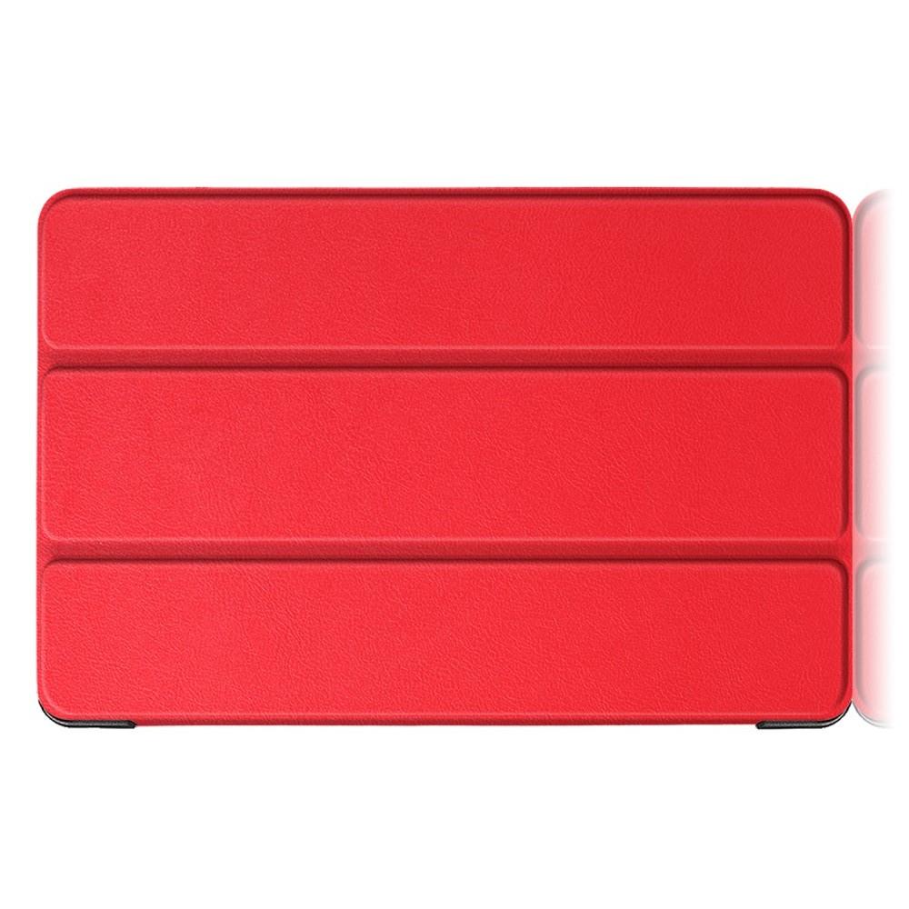 Двухсторонний Чехол Книжка для планшета Samsung Galaxy Tab S5e SM-T720 SM-T725 Искусственно Кожаный с Подставкой Красный