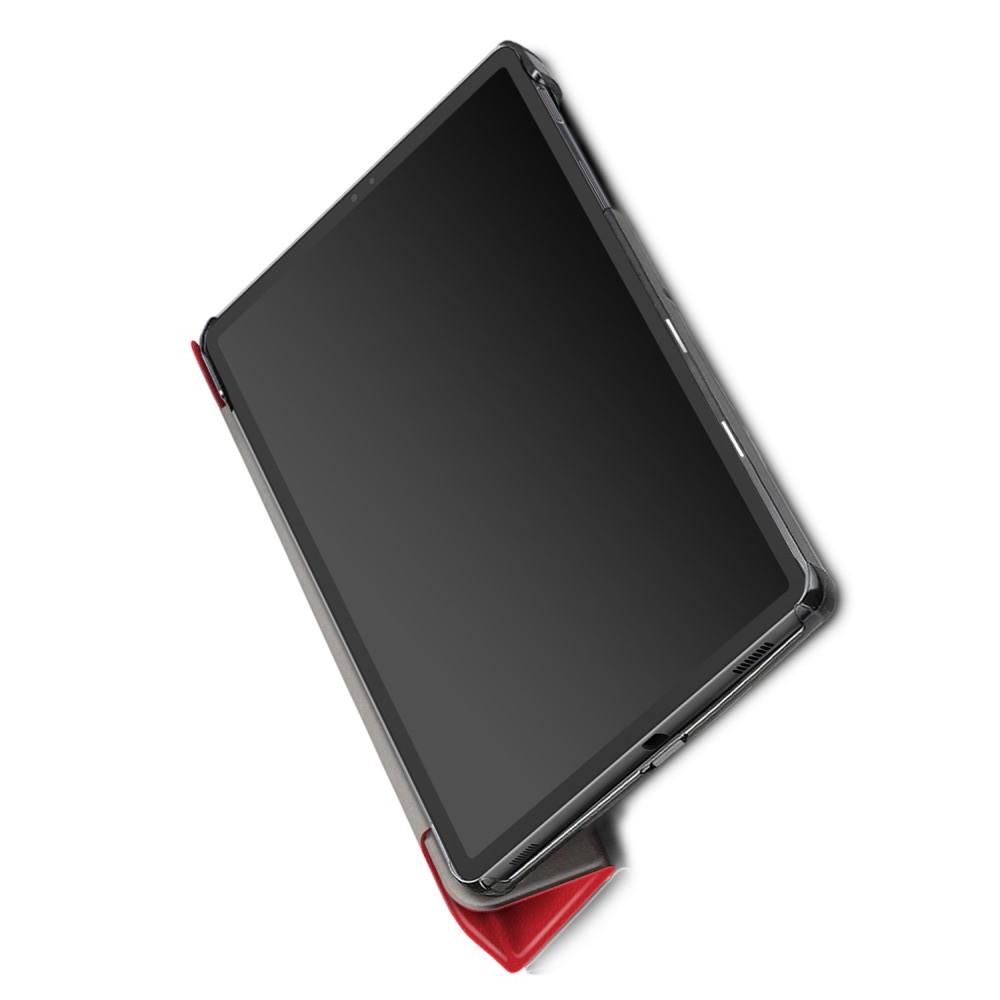 Двухсторонний Чехол Книжка для планшета Samsung Galaxy Tab S5e SM-T720 SM-T725 Искусственно Кожаный с Подставкой Красный