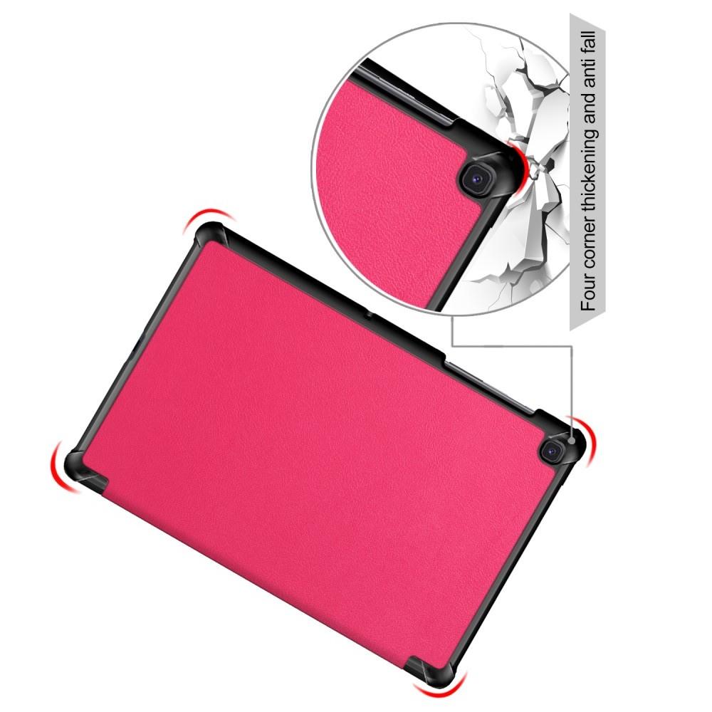 Двухсторонний Чехол Книжка для планшета Samsung Galaxy Tab S5e SM-T720 SM-T725 Искусственно Кожаный с Подставкой Розовый