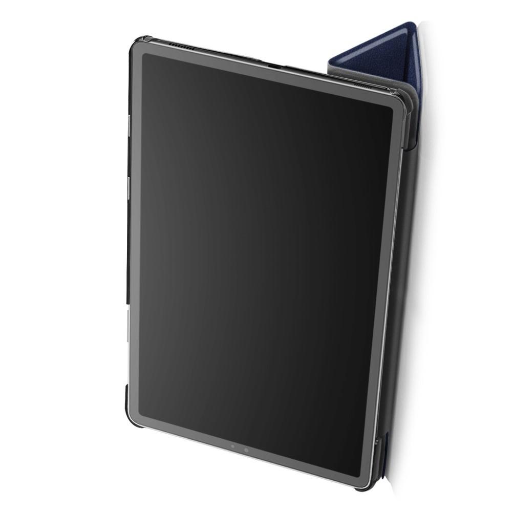 Двухсторонний Чехол Книжка для планшета Samsung Galaxy Tab S5e SM-T720 SM-T725 Искусственно Кожаный с Подставкой Синий