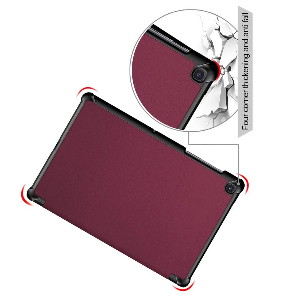 Двухсторонний Чехол Книжка для планшета Samsung Galaxy Tab S5e SM-T720 SM-T725 Искусственно Кожаный с Подставкой Коричневый