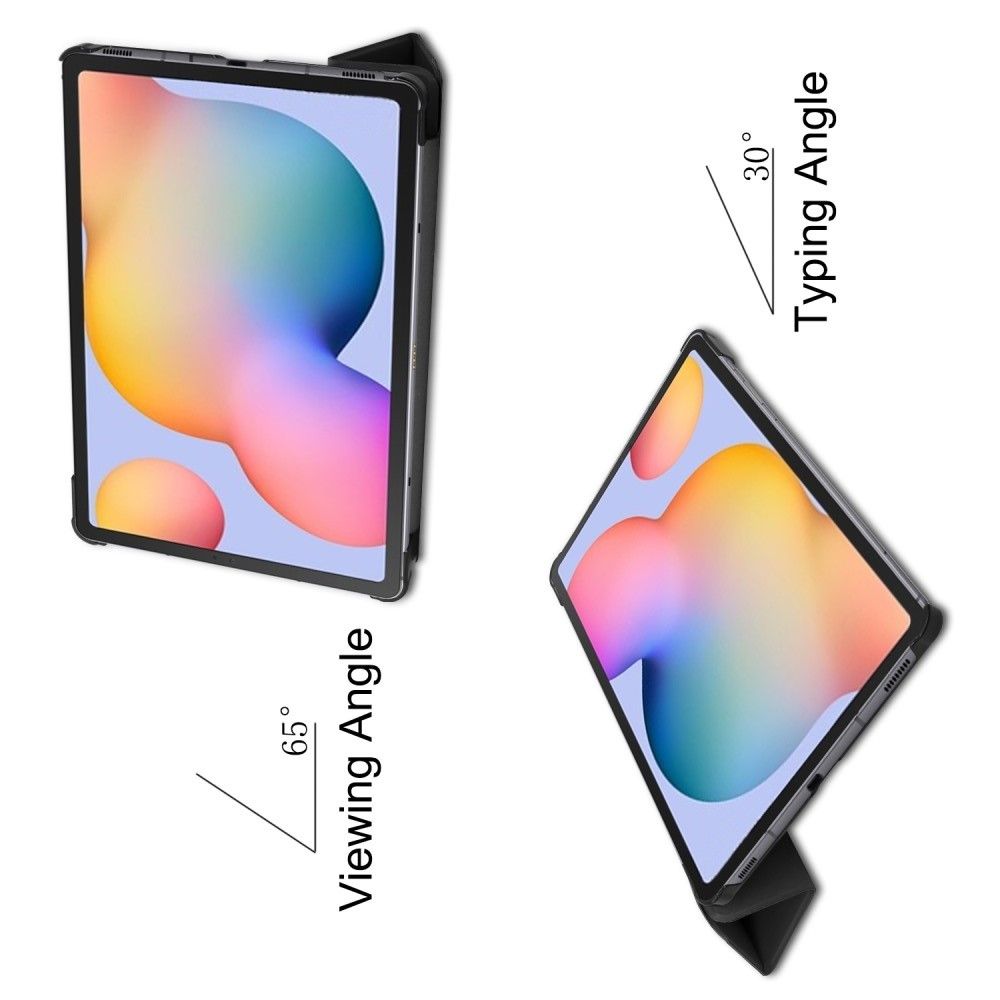 Двухсторонний Чехол Книжка для планшета Samsung Galaxy Tab S6 Lite 10.4 Искусственно Кожаный с Подставкой Черный