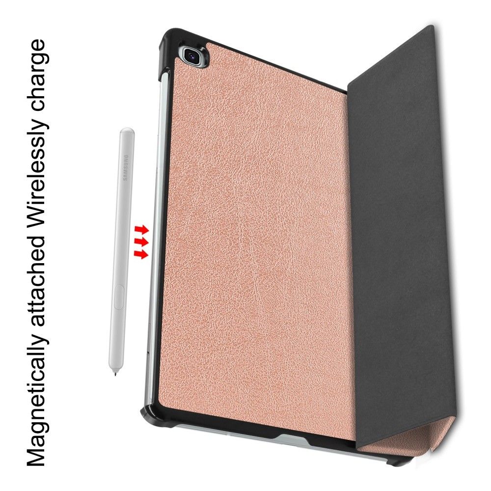 Двухсторонний Чехол Книжка для планшета Samsung Galaxy Tab S6 Lite 10.4 Искусственно Кожаный с Подставкой Розовый