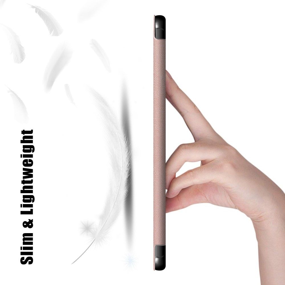 Двухсторонний Чехол Книжка для планшета Samsung Galaxy Tab S6 Lite 10.4 Искусственно Кожаный с Подставкой Светло Розовый