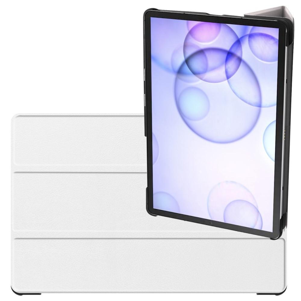 Двухсторонний Чехол Книжка для планшета Samsung Galaxy Tab S6 SM-T865 SM-T860 Искусственно Кожаный с Подставкой Белый
