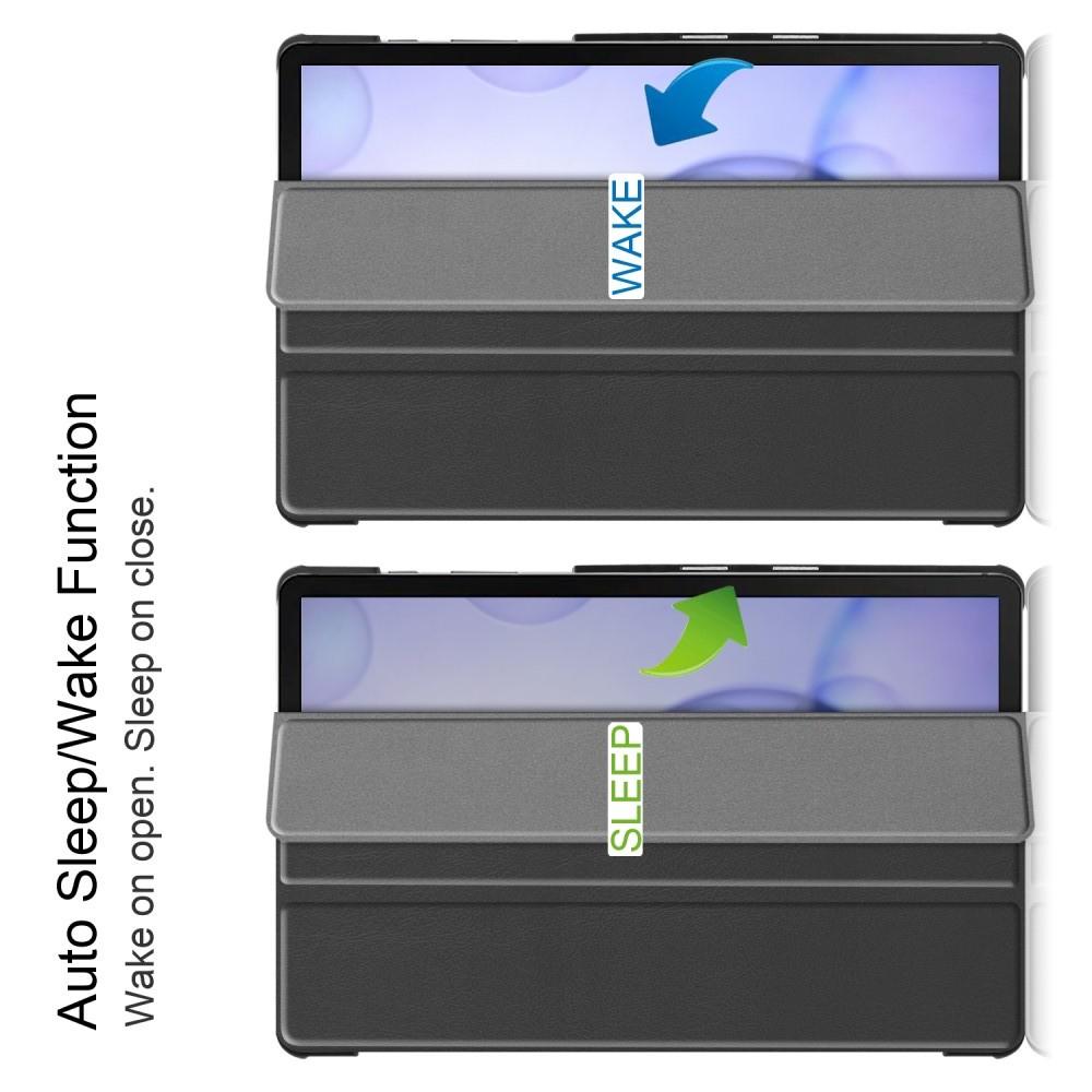 Двухсторонний Чехол Книжка для планшета Samsung Galaxy Tab S6 SM-T865 SM-T860 Искусственно Кожаный с Подставкой Черный