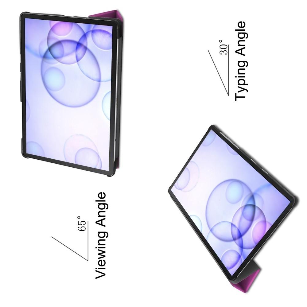 Двухсторонний Чехол Книжка для планшета Samsung Galaxy Tab S6 SM-T865 SM-T860 Искусственно Кожаный с Подставкой Фиолетовый
