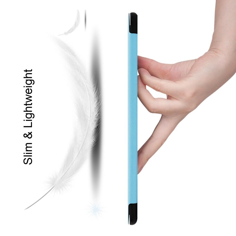 Двухсторонний Чехол Книжка для планшета Samsung Galaxy Tab S6 SM-T865 SM-T860 Искусственно Кожаный с Подставкой Голубой