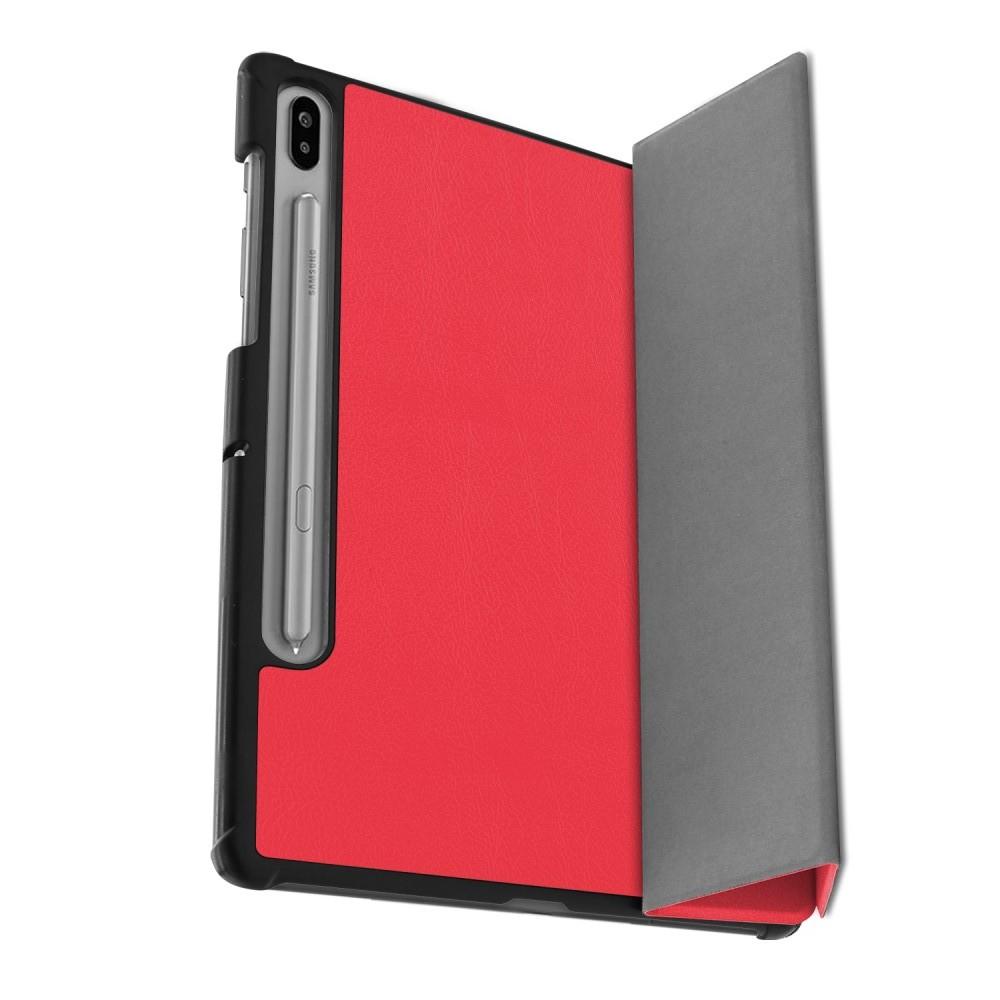 Двухсторонний Чехол Книжка для планшета Samsung Galaxy Tab S6 SM-T865 SM-T860 Искусственно Кожаный с Подставкой Красный