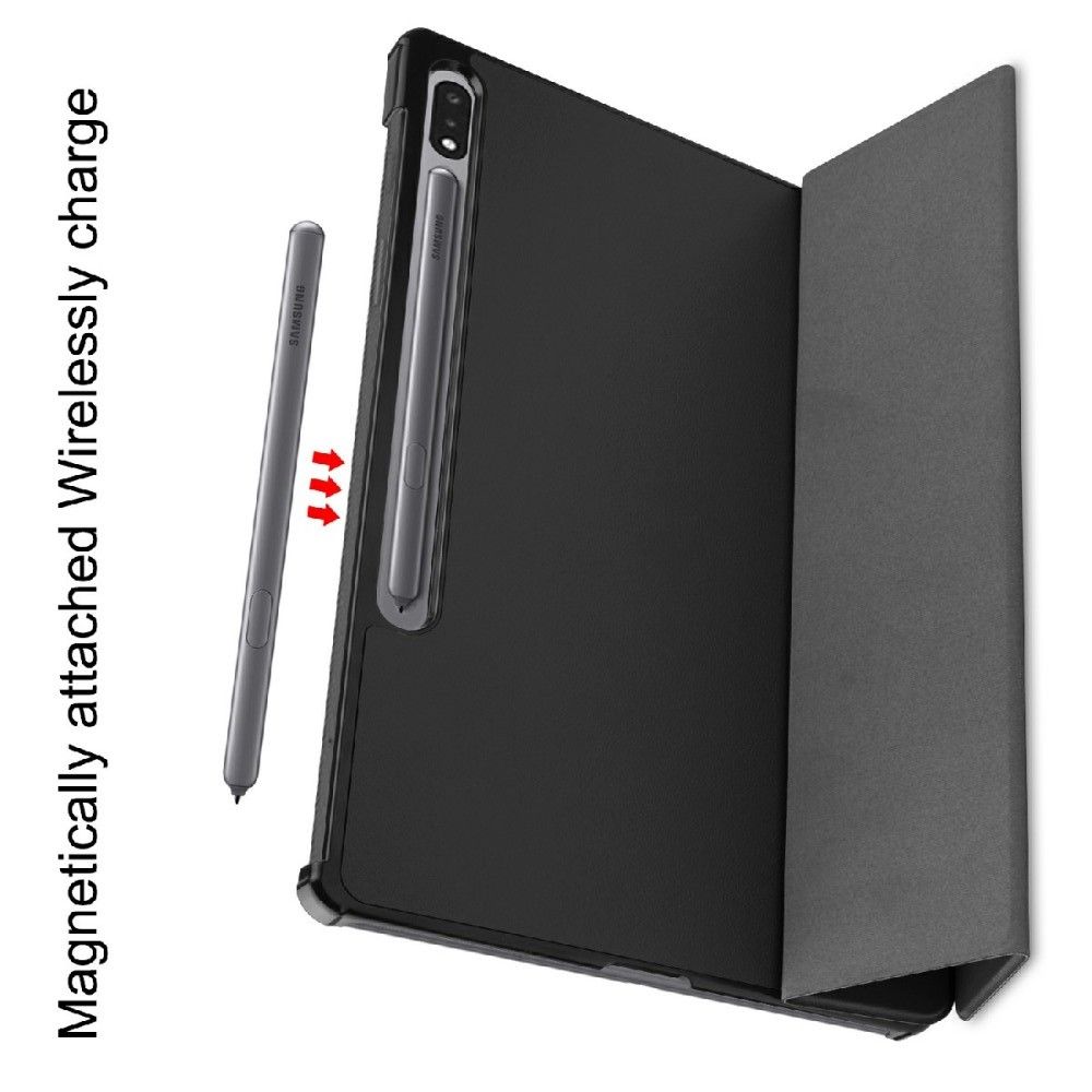 Двухсторонний Чехол Книжка для планшета Samsung Galaxy Tab S7 FE Искусственно Кожаный с Подставкой Черный