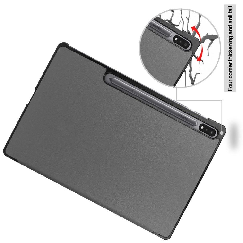 Двухсторонний Чехол Книжка для планшета Samsung Galaxy Tab S7 FE Искусственно Кожаный с Подставкой Серый