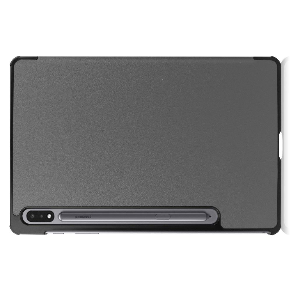 Двухсторонний Чехол Книжка для планшета Samsung Galaxy Tab S7 Искусственно Кожаный с Подставкой Серый