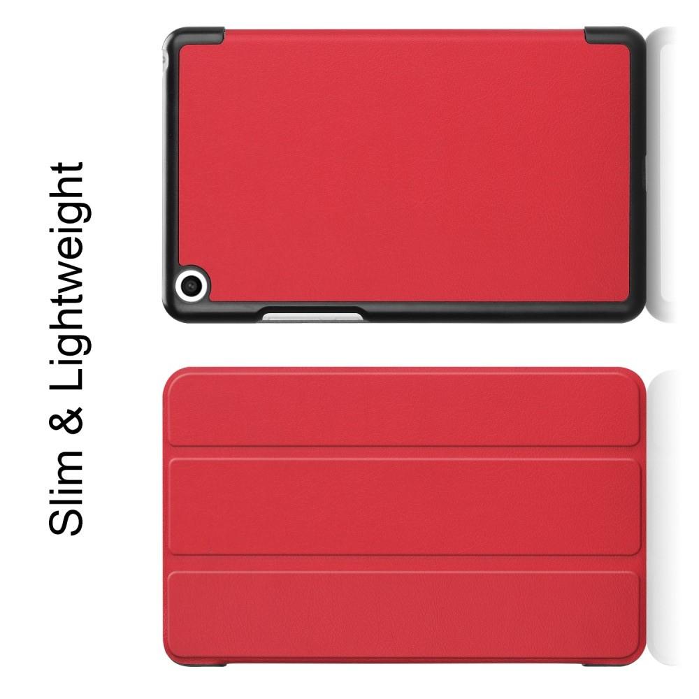 Двухсторонний Чехол Книжка для планшета Xiaomi Mi Pad 4 Искусственно Кожаный с Подставкой Красный