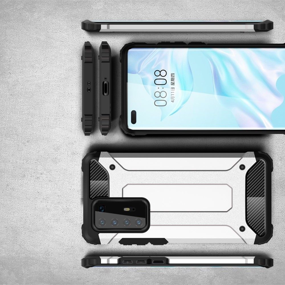 Extreme Усиленный Защитный Силиконовый Матовый Чехол для Huawei P40 Pro Черный
