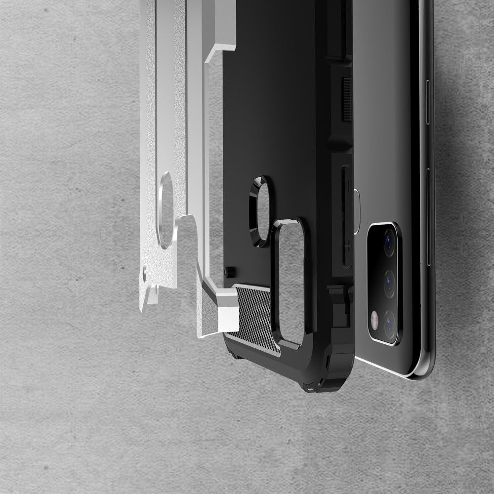 Extreme Усиленный Защитный Силиконовый Матовый Чехол для Samsung Galaxy A21s Черный