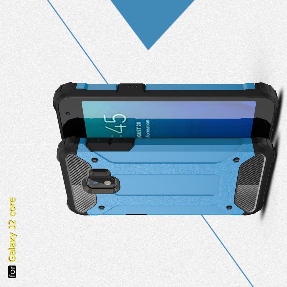 Extreme Усиленный Защитный Силиконовый Матовый Чехол для Samsung Galaxy J2 Core (2020) Синий