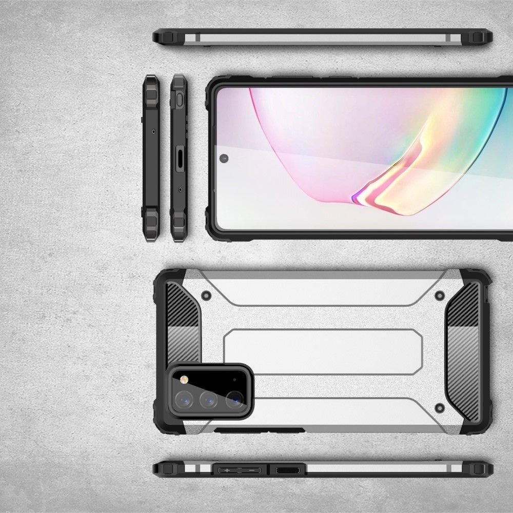 Extreme Усиленный Защитный Силиконовый Матовый Чехол для Samsung Galaxy Note 20 Черный