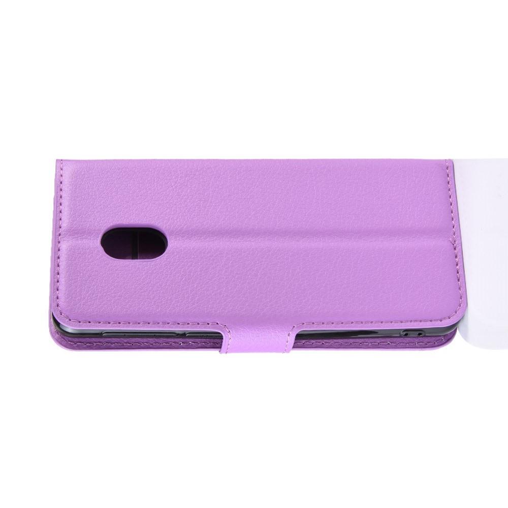 Флип чехол книжка с кошельком подставкой отделениями для карт и магнитной застежкой для Alcatel 1C 2019 Фиолетовый